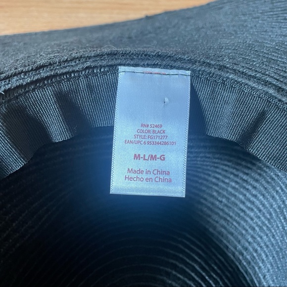 Lot of 2 Black Floppy Sun Hats Size M and M/L - Picture 8 of 8